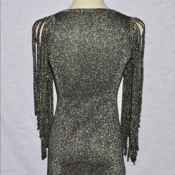 BCBG Maxazria Charcoal Metallic Mini Dress - Picture 3 of 6